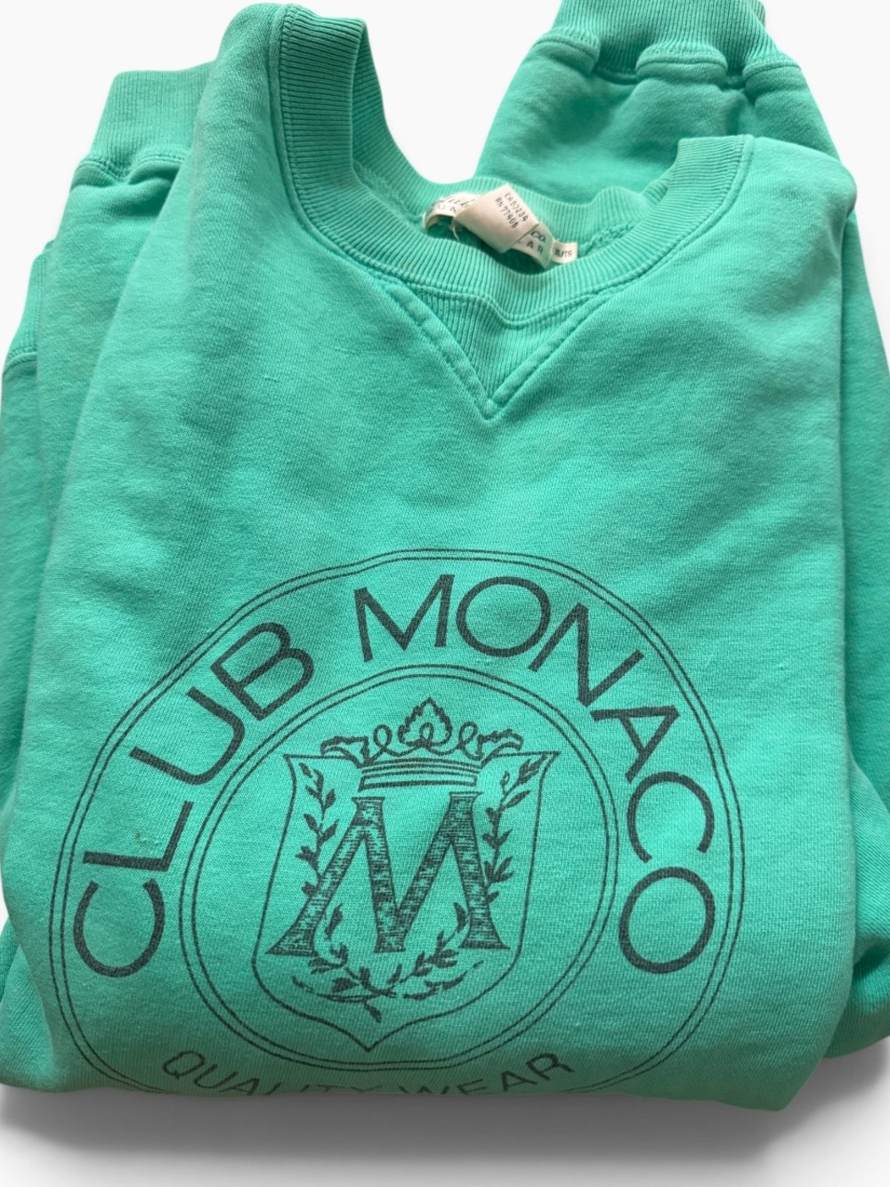 Vintage Club Monaco Teal Crewneck Sweatshirt - Men's Logo Pullover